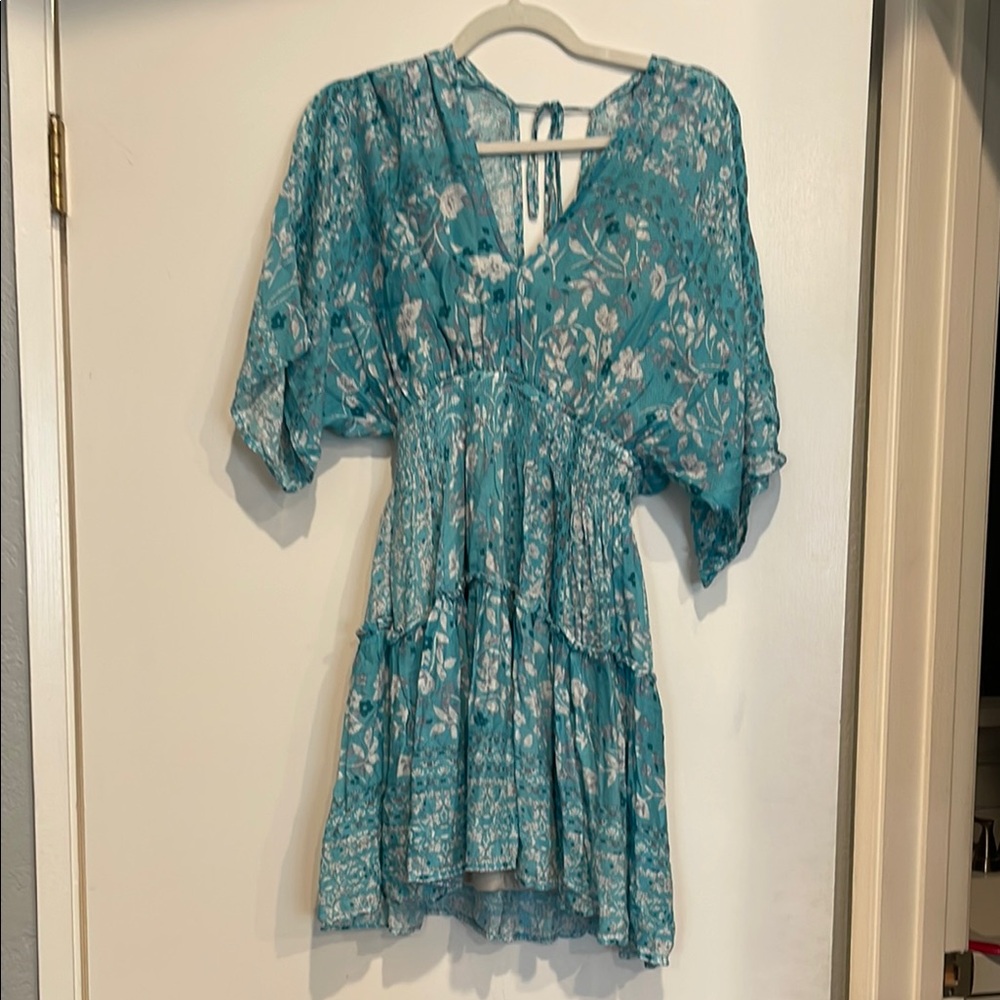 Floral Blue Bohemian Dress